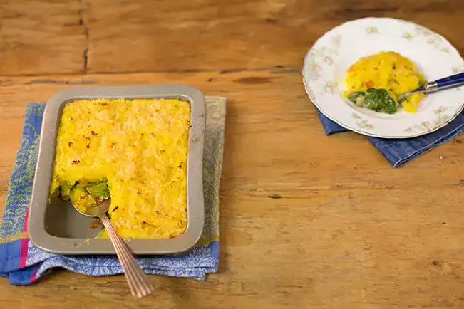 Receita de Escondidinho de mandioquinha com escarola