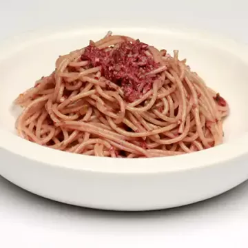 Espaguete integral com tapenade
