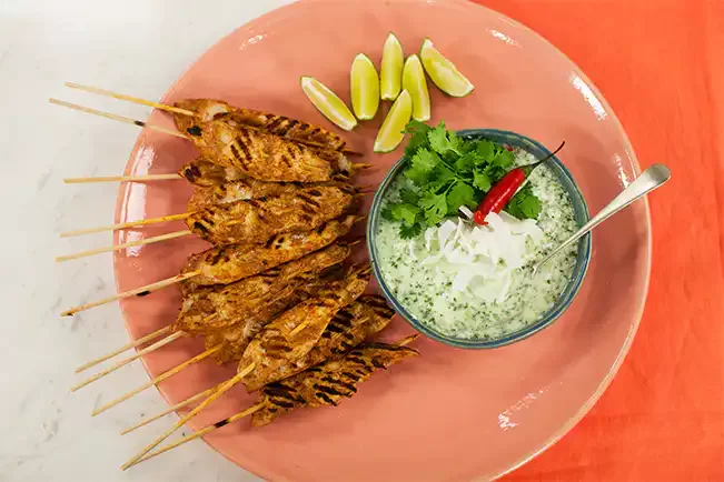 Receita de Espetinho de frango com especiarias