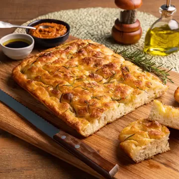 Focaccia sem sova com alecrim