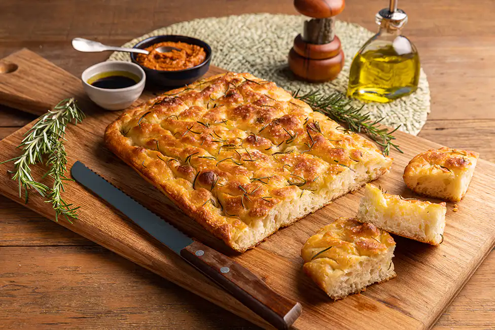 Focaccia sem sova com alecrim