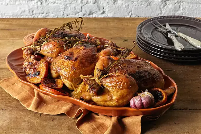Receita de Frango assado com laranja e alecrim