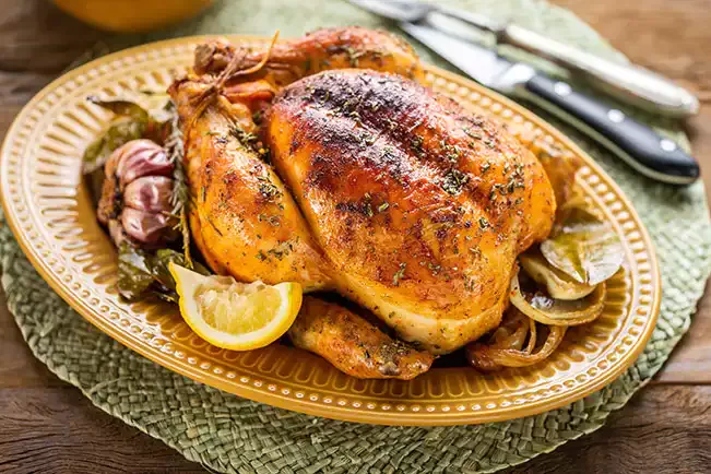Receita de Frango assado com limão-siciliano e ervas
