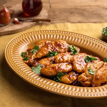 Frango com molho de mel e páprica