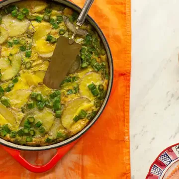 Fritata de batata com aspargos
