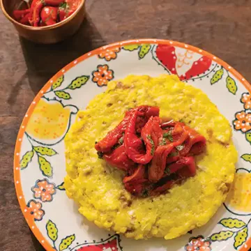 Fritata de mandioquinha com cebola