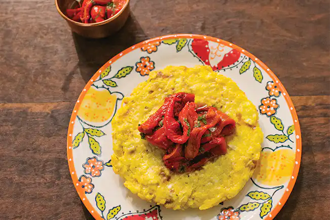Fritata de mandioquinha com cebola