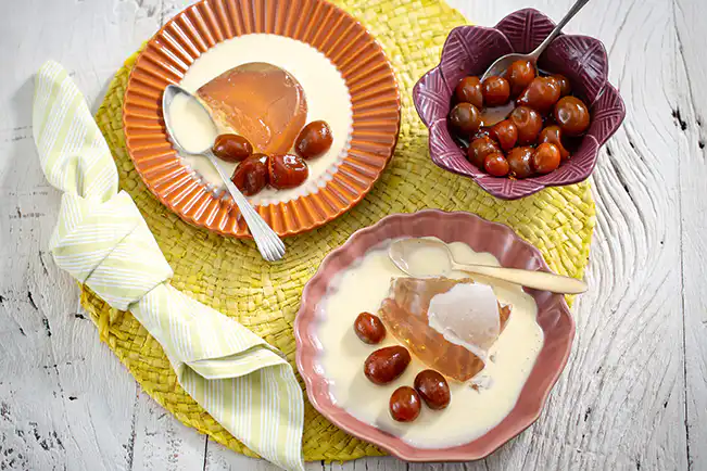 Gelatina de vinho branco com especiarias