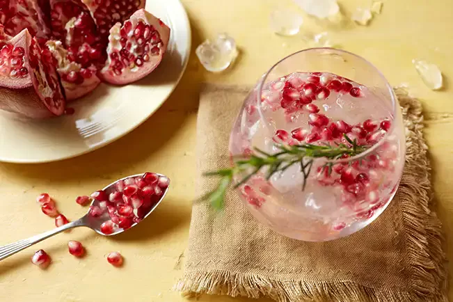 Receita de Gim Fizz com romã