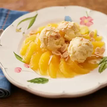 Gomos de laranja com licor e amêndoas