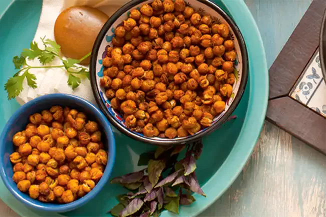 Receita de Grão-de-bico assado com especiarias