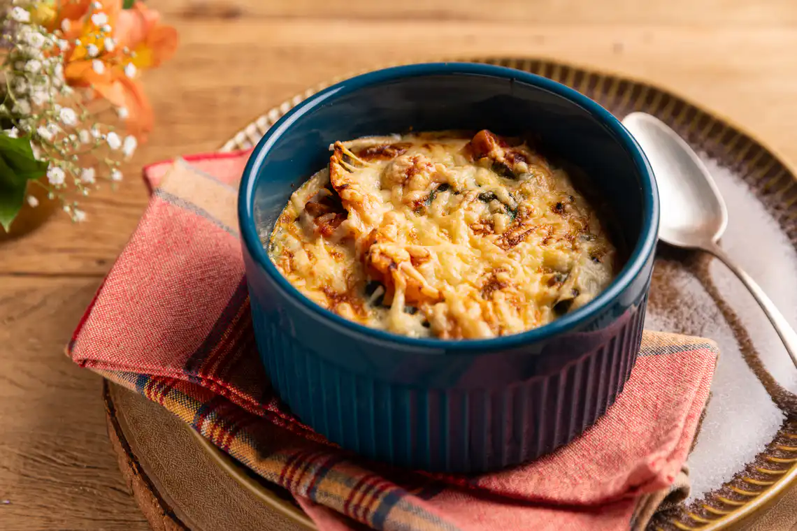 Gratinado de lasanha na Air Fryer da Rita Lobo (reaproveitamento)