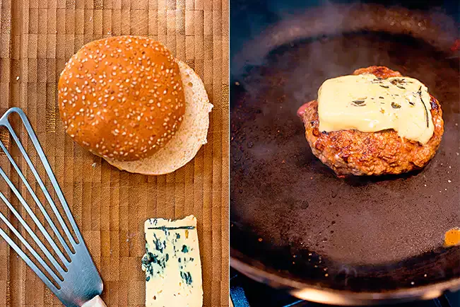 Receita de Hambúrguer com queijo azul