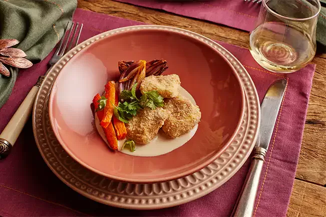 Receita de Iscas de peixe com legumes assados na Air Fryer da Rita Lobo
