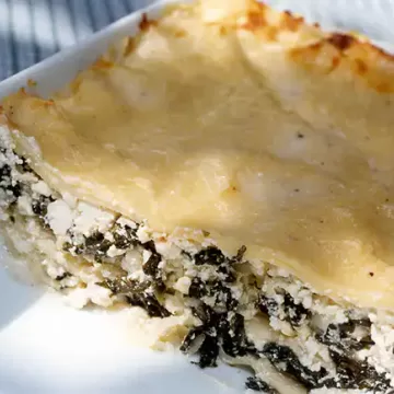 Lasanha de ricota com espinafre