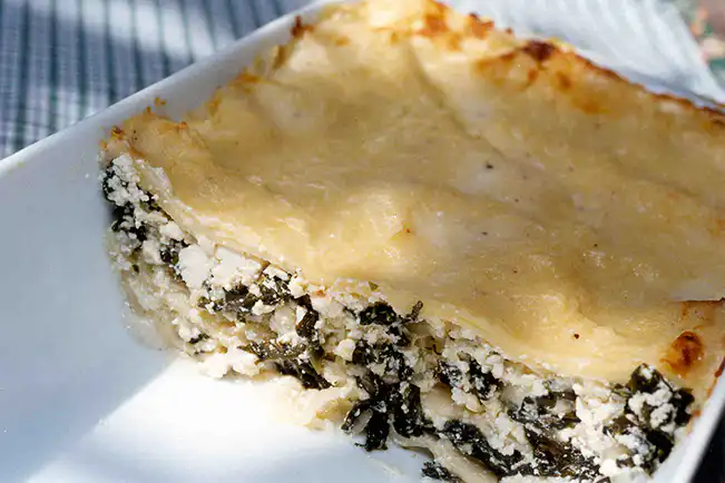 Lasanha de ricota com espinafre
