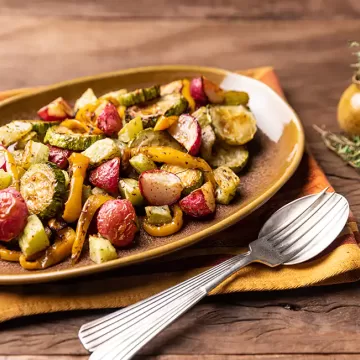 Legumes assados com tomilho e cominho