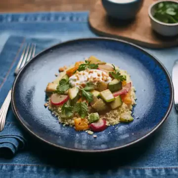 Legumes refogados com tomilho e cominho