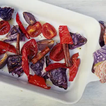 Legumes vermelhos assados