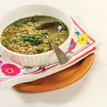 Lentilha com espinafre