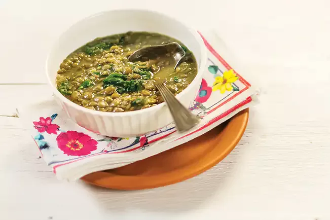 Receita de Lentilha com espinafre