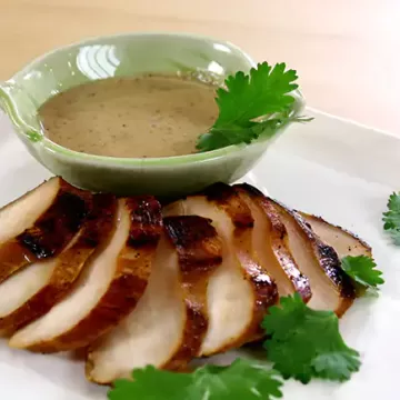 Leque de frango ao molho de castanha-de-caju