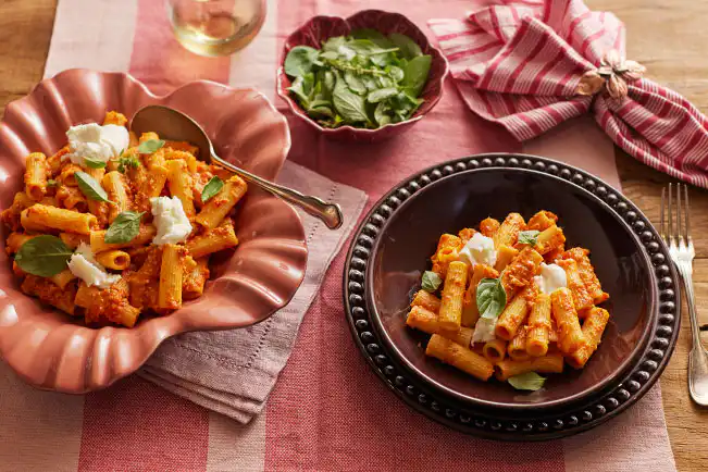 Macarrão com molho romesco