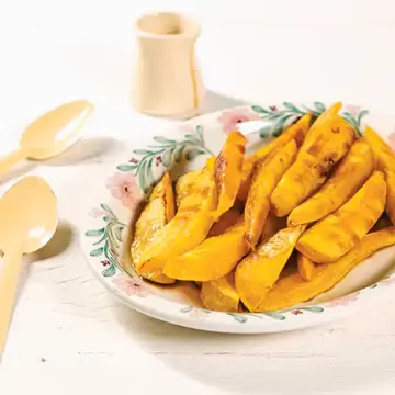 Mandioquinha assada com molho de melado
