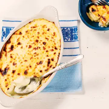 Palmito pupunha gratinado com parmesão