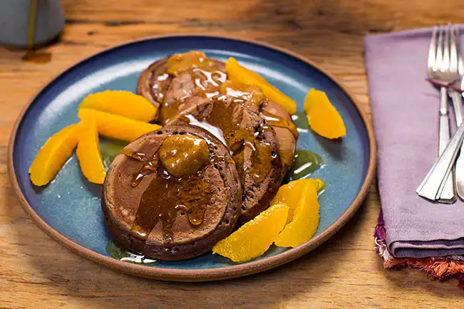 Panqueca americana de chocolate (pancakes)
