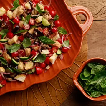 Panzanella com berinjela assada (reaproveitamento)
