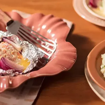Papilote de salmão com laranja