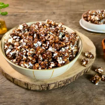 Pipoca doce com chocolate