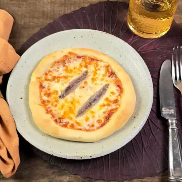 Pizza rápida de muçarela com anchova na Air Fryer da Rita Lobo