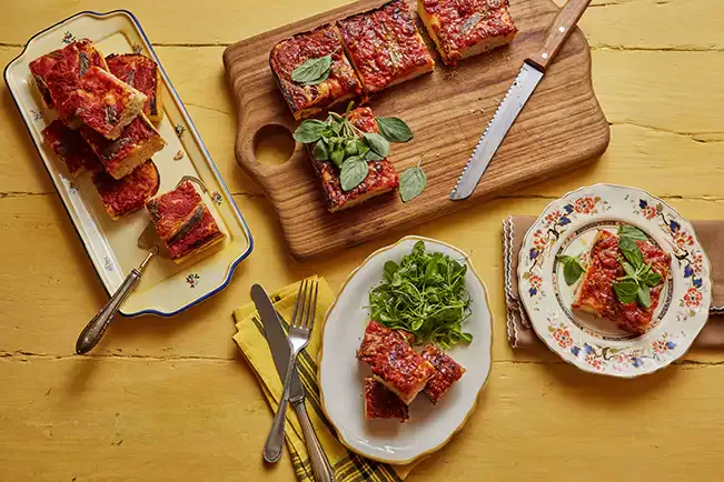Receita de Pizza siciliana (sfincione)