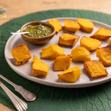 Polenta assada na Air Fryer da Rita Lobo (reaproveitamento)