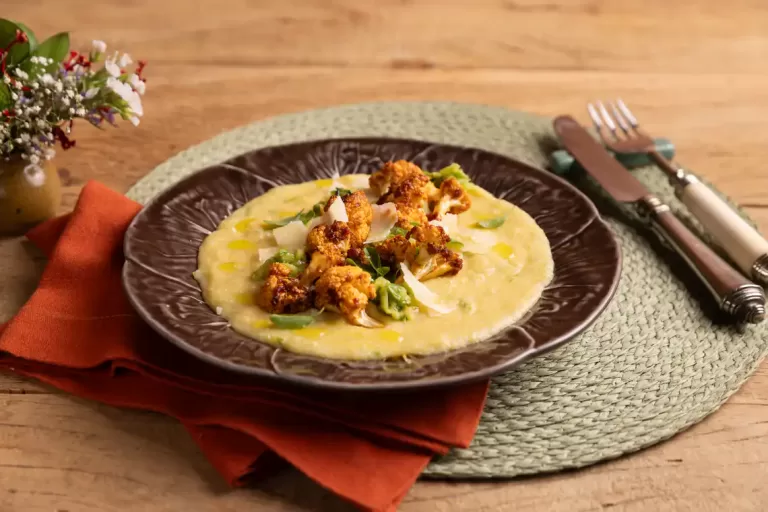 Receita de Polenta com abobrinha e couve-flor com mel na Air Fryer da Rita Lobo