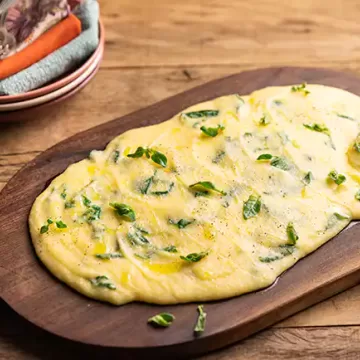 Polenta com espinafre