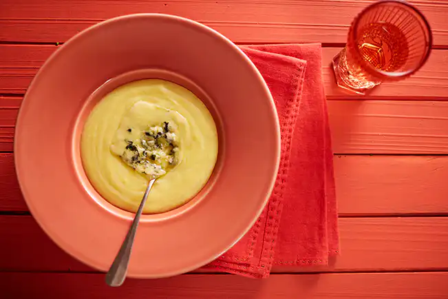 Polenta na pressão com gorgonzola