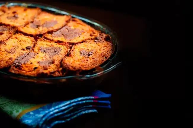 Receita de Pudim de brioche com chocolate