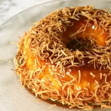 Pudim de tapioca com calda de coco queimado