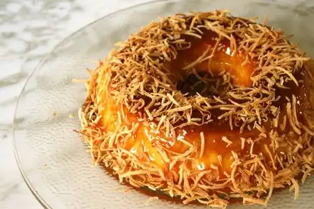 Pudim de tapioca com calda de coco queimado
