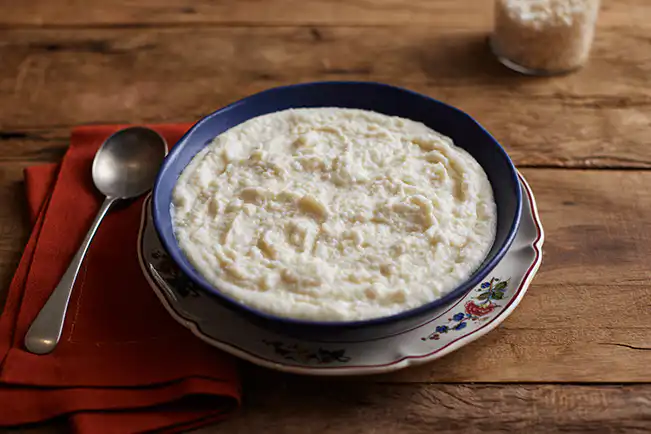 Purê cremoso de canjica
