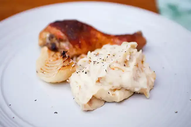 Receita de Purê de batata com cebola caramelizada