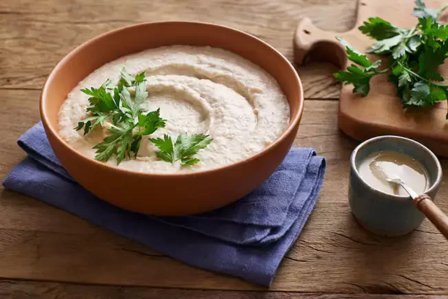 Receita de Purê de feijão-branco com tahine