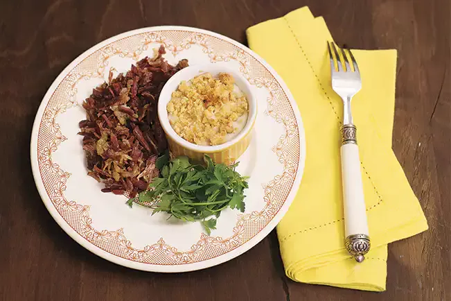 Receita de Purê de inhame com crosta de castanha-de-caju