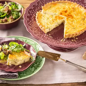 Quiche de alho-poró com alecrim