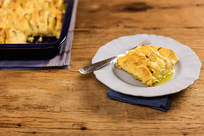 Rabanada salgada de alho-poró