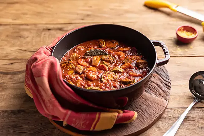 Receita de Ragu mediterrâneo de legumes