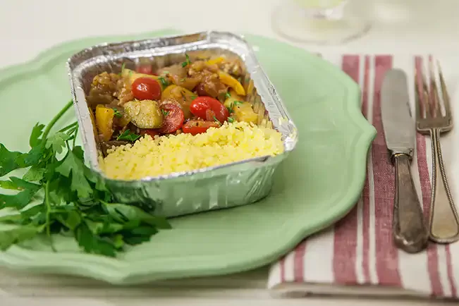 Receita de Ratatouille com cuscuz marroquino